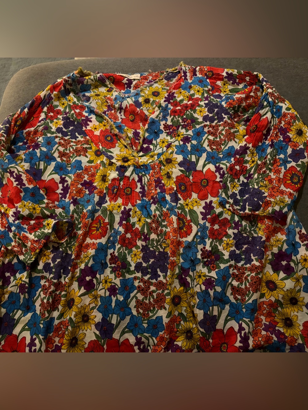 NATURAL LIFE Multicolor Floral V-Neck Blouse
